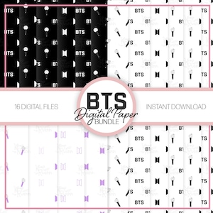 BTS Kpop papel digital BTS decoración Kpop decoración papel imprimible papel sin costuras papel