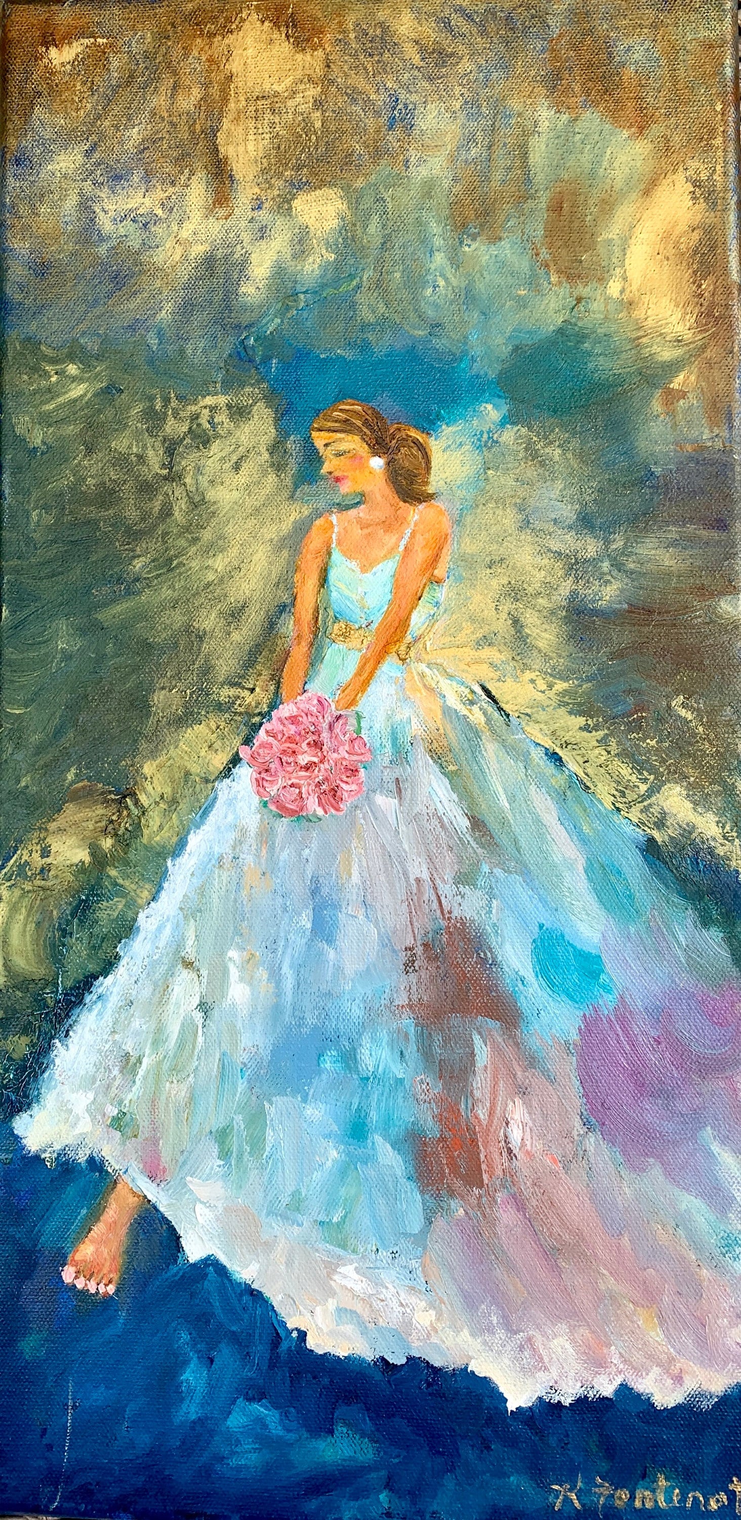 Easy acrylic painting / Wedding Dress / Painting for beginners step by step  - YouTube