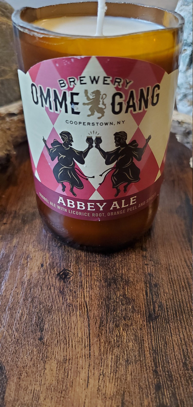 Ommegang Abbey Ale Upcycled Craft Candles