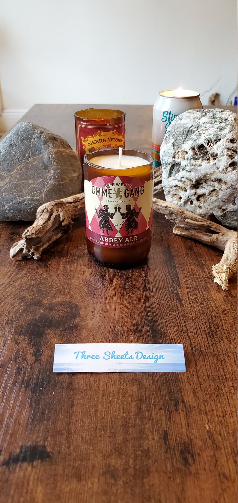 Ommegang Abbey Ale Upcycled Craft Candles