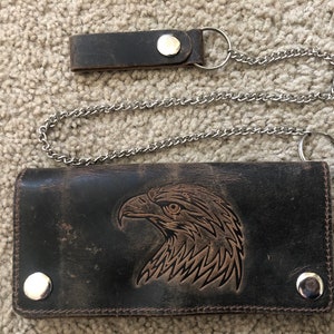 Cartera Biker de Cuero Marrón con Cadena