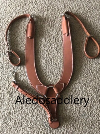 Western Brown Leather Plain Pulling Breast Collar