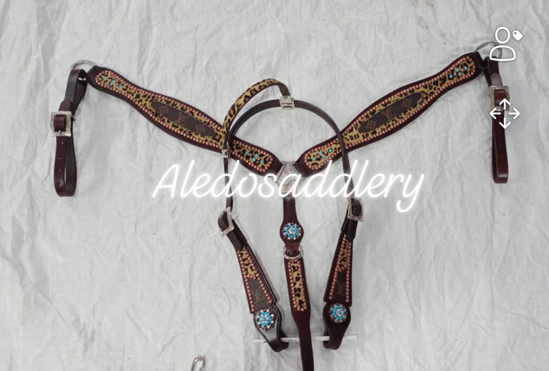 Klassy Cowgirl Argentina Cow Leather Louis Vuitton Headstall & Breast  Collar Set - Carolina Tack Supply Inc