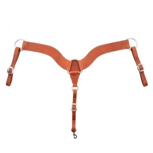 Western Natural Leather Roping Breast Collar