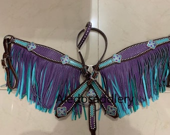 Western Purple & Türkis Bling Tack Set bestehend aus zwei Stück