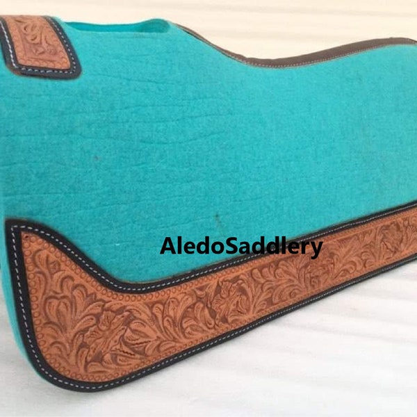 Western Turquoise Filtschabrak med Snidad Kantslitage