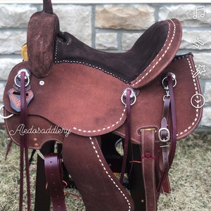 Western Brown Strip Down Barrel Racer Saddle With Hand Buck Stitched