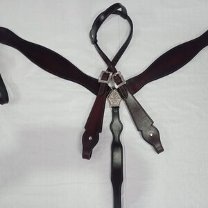 Western Brown Plain leather Headstall and Breast collar set