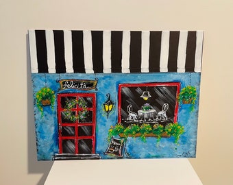 Hand-Painted Bistro Mailbox: Personalized French Cafe Decor