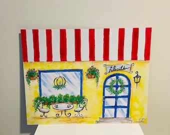 Hand-Painted Bistro Mailbox: Personalized French Cafe Decor