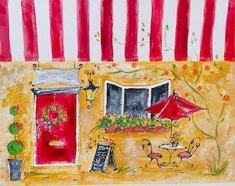 Hand-Painted Bistro Mailbox: Personalized Red Door Decor