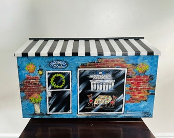 Hand-Painted Cafe Mailbox: Vintage Bistro Decor, Personalized