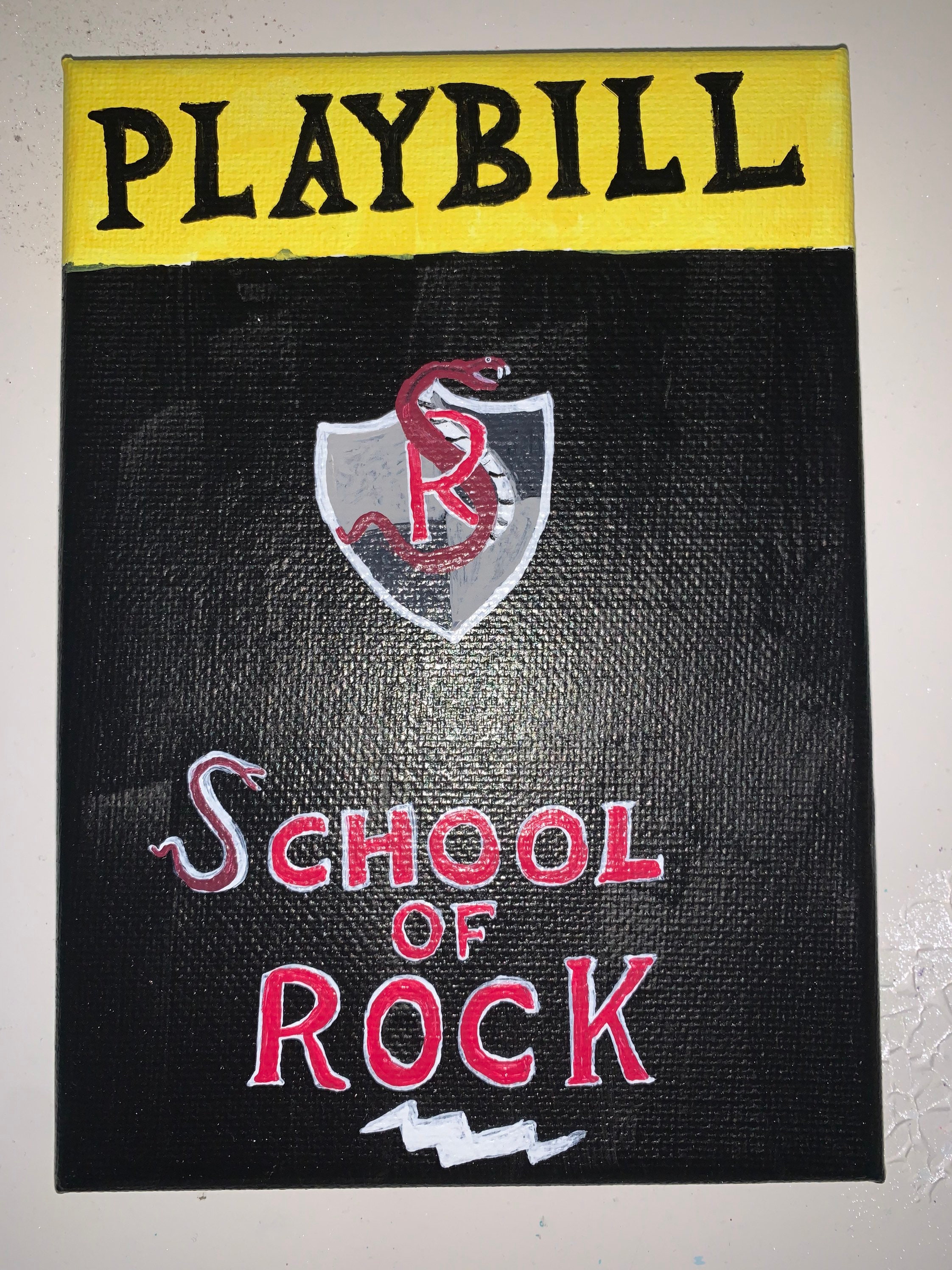School of Rock Playbill Painting Etsy