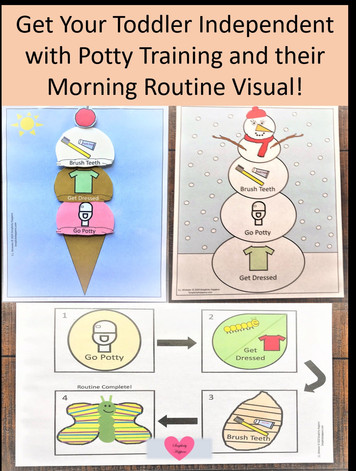 Potty Training & Morning Routine Visual for Etsy