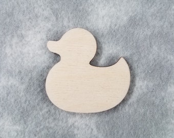 Bulk Buy 1" Set of 30 - Rubber Ducky Shape - Laser Cut Unfinished Wooden Cutout Shape