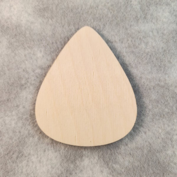 Guitar Pick Shape - Laser Cut Unfinished Wooden Cutout Shape