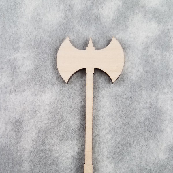 Battle Axe Shape - Laser Cut Unfinished Wooden Cutout Shape