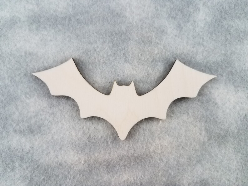 Bat Shape Laser Cut Unfinished Wooden Cutout Shape image 1