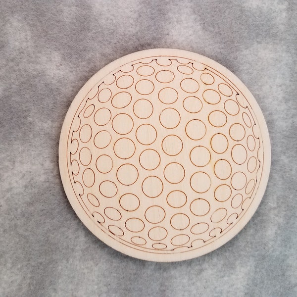 Golf ball with lines - Laser Cut Unfinished Wood Cutout Shape