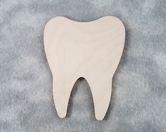 Tooth - Laser Cut Unfinished Wooden Cutout Shape