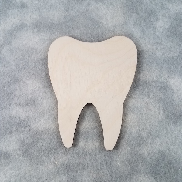 Tooth - Laser Cut Unfinished Wooden Cutout Shape