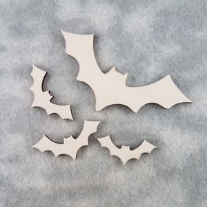 Bat Shape Laser Cut Unfinished Wooden Cutout Shape image 2