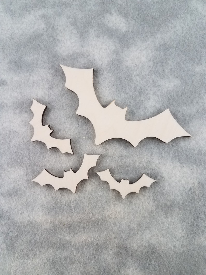 Bat Shape Laser Cut Unfinished Wooden Cutout Shape image 2