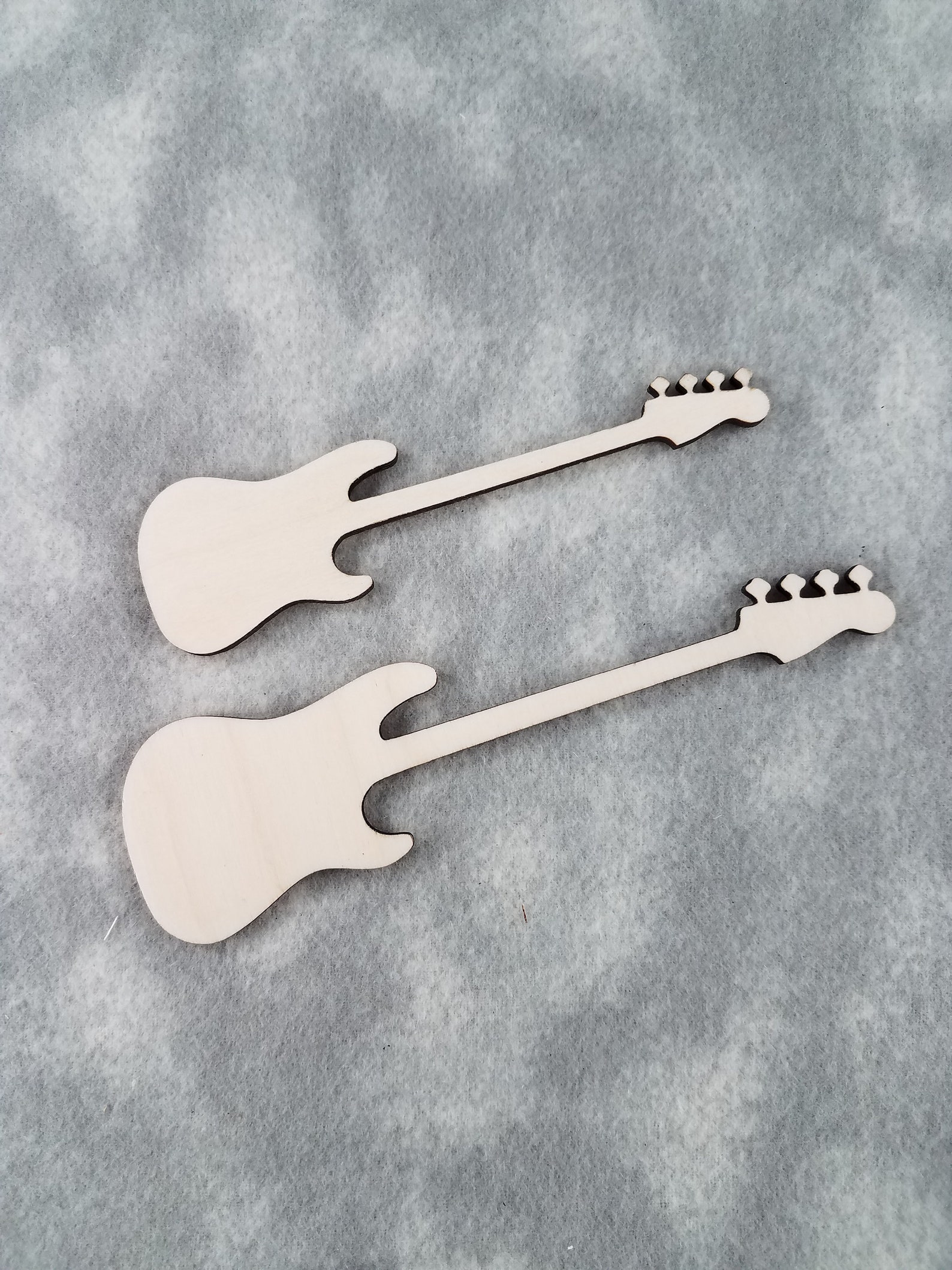 Base Electric Guitar Shape Wooden Cutout Etsy