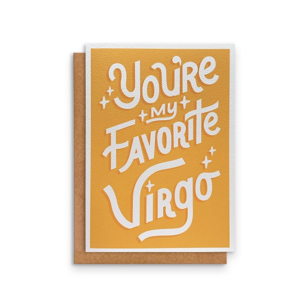 Virgo Zodiac Card | Greeting Card | You're my Favorite Virgo | Zodiac Sign | August September Birthday | 5 x 7in