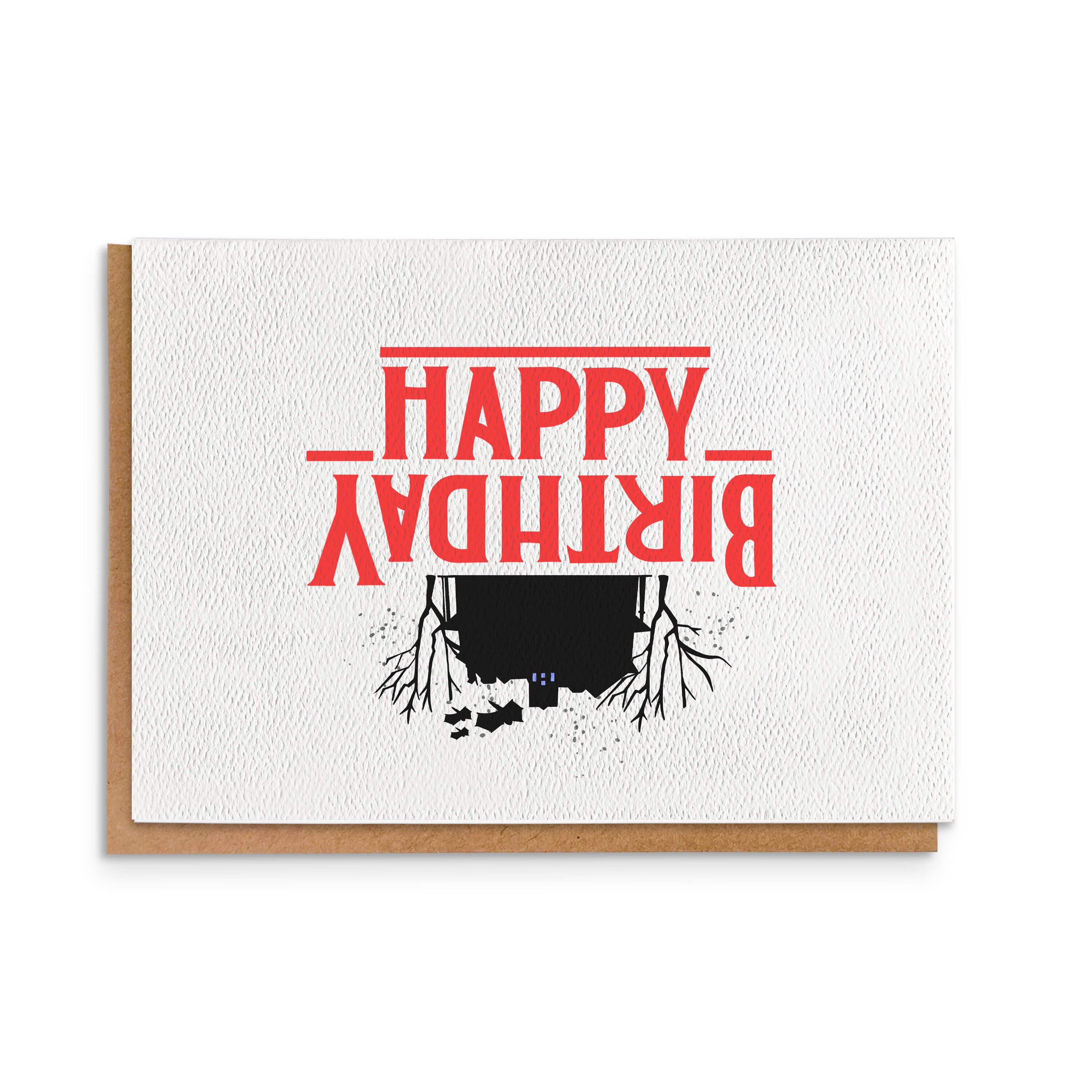 Stranger Things Birthday Card Happy Birthday the Upside - Etsy