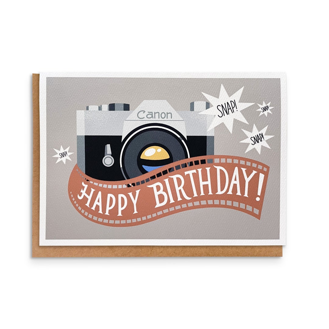 Happy Birthday Camera Card Vintage Canon Camera Etsy