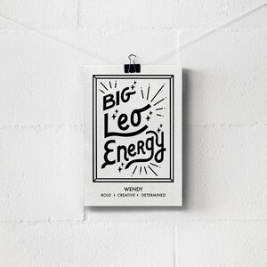 Personalized Leo Card Greeting Card Big Leo Energy Zodiac Sign July August Birthday 5 x 7in A7 image 3