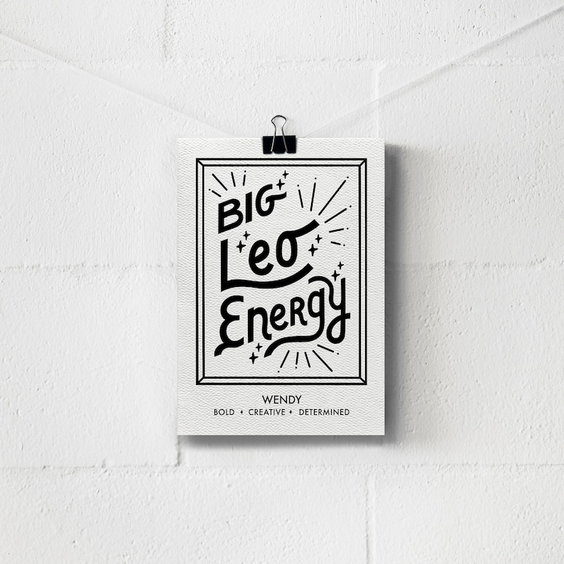 Personalized Leo Card Greeting Card Big Leo Energy Zodiac Sign July August Birthday 5 x 7in A7 image 3