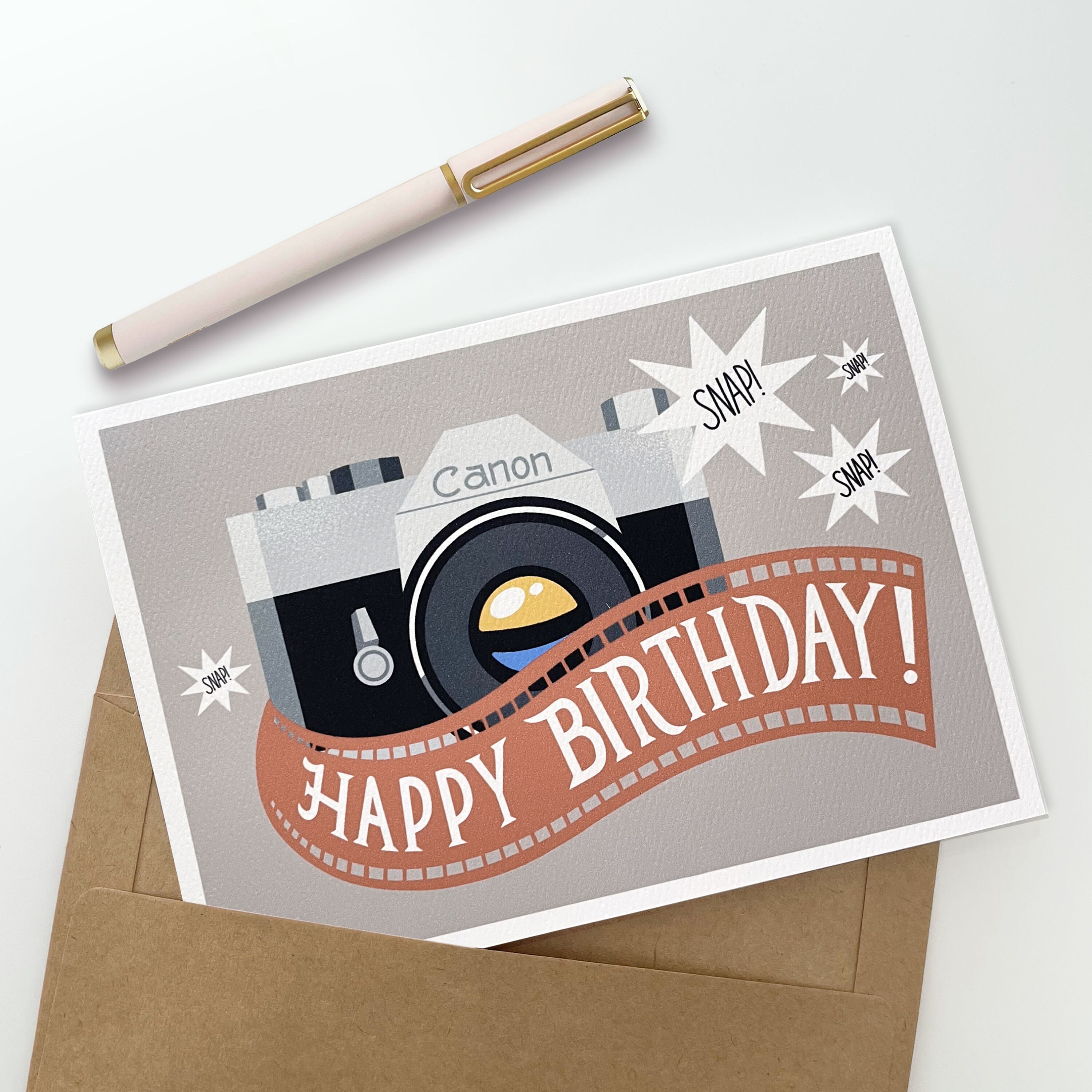 Happy Birthday Camera Card Vintage Canon Camera Etsy