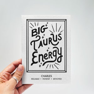 Personalized Taurus Card Greeting Card Big Taurus Energy Zodiac Sign April May Birthday 5 x 7in A7 image 2