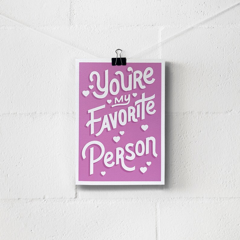 You're My Favorite Person Greeting Card Romantic Love Etsy