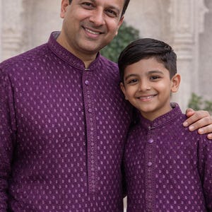 Chikankari Rayon with Sequins  2 Piece Kurta Pajama Set, Plum Purple Shade,DM -1966