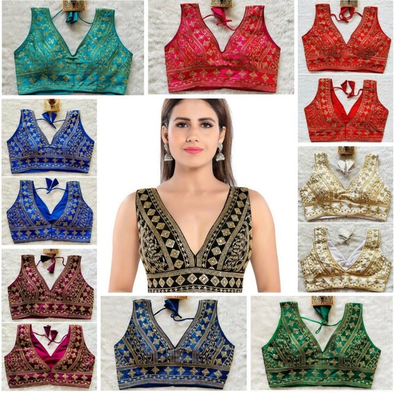 sequence saree blouse style