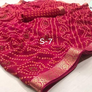 Chiffon Bandhani Saree, Casual Wear, Design SARI# 1027