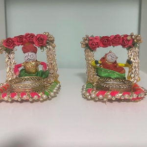 Handmade Rajasthani Dolls Puppet Tealight Candle Holder, Set of 2, CHM-211