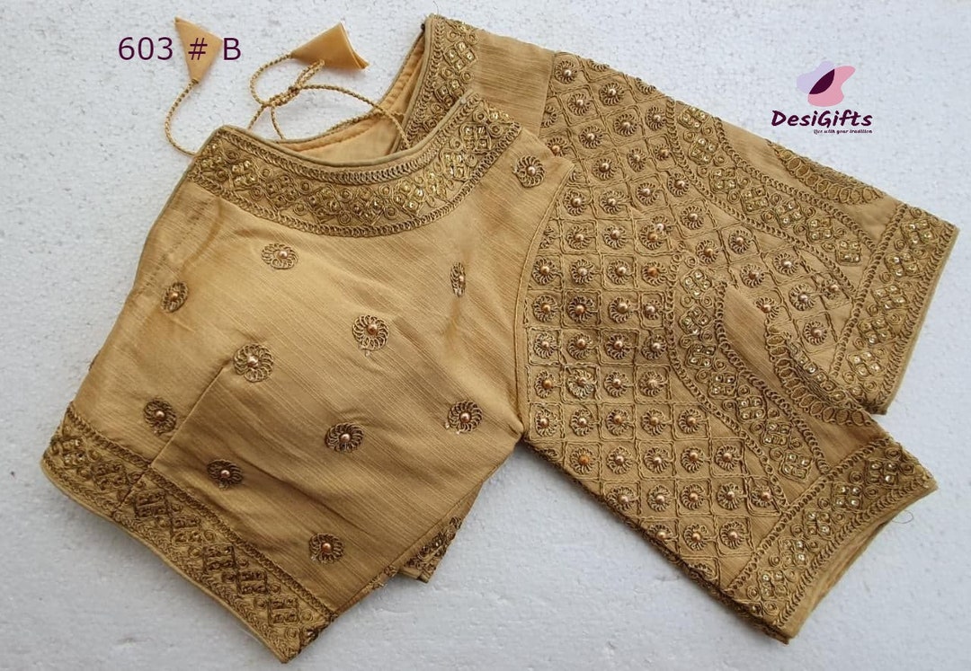 Phantom Silk With Handwork Thread & Coding Work Saree Blouse, Design ...