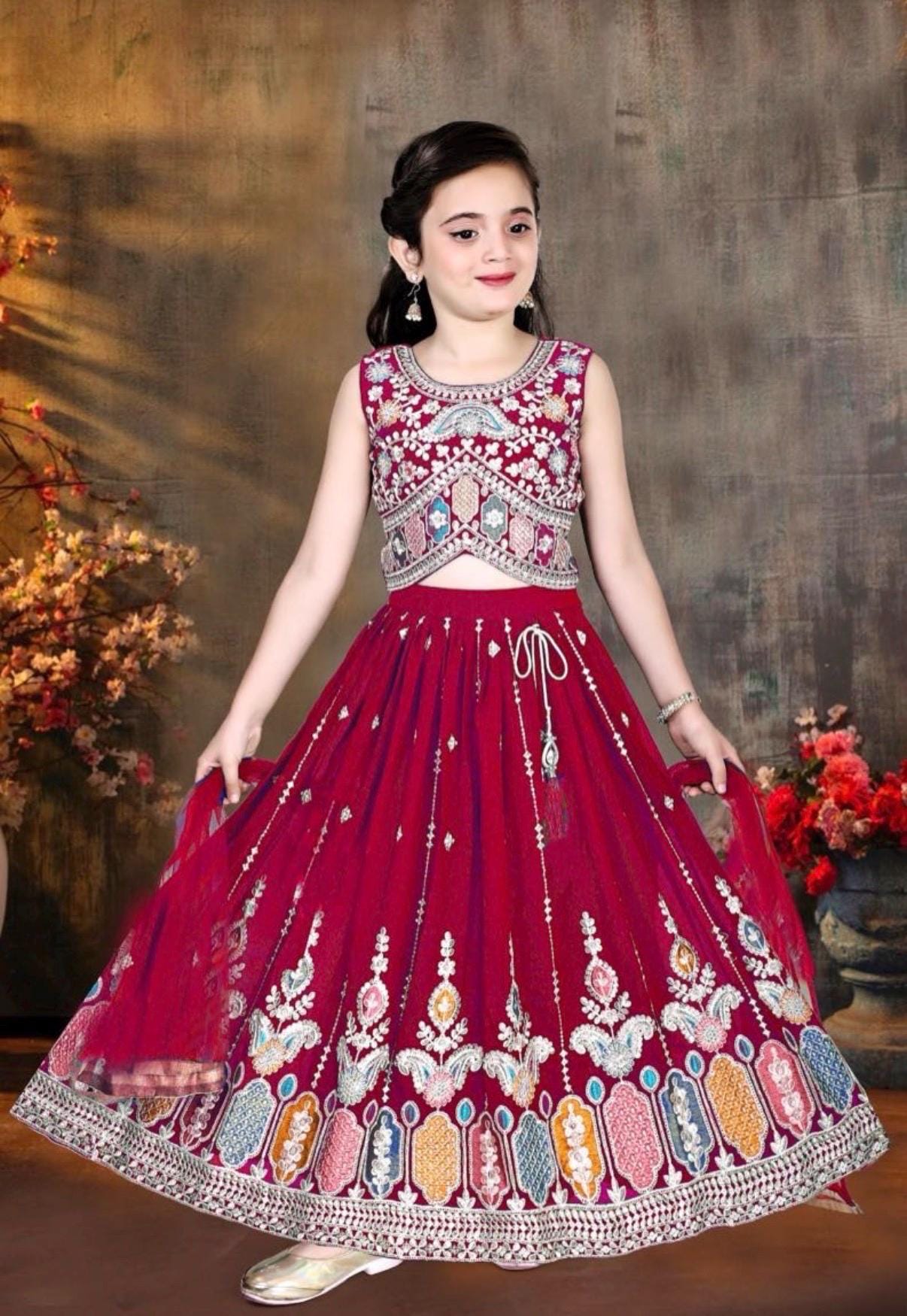 childrens indian dresses Orange Multi Floral Maxi Dress - All Dresses main image 0
