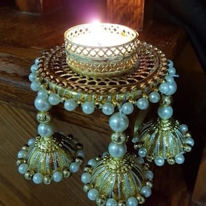Table Corner Candle Holder with hanging Design, CHM#404