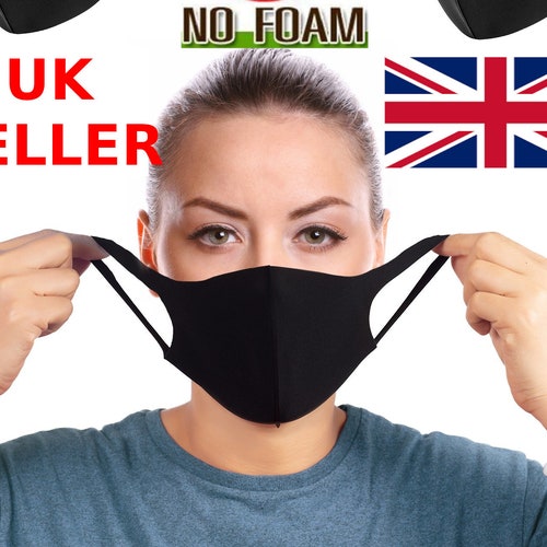 Breathable Face Mask Black Unisex Face Mask Washable Face Etsy UK