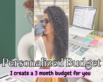 Personalized Custom Budget, I create your 3-month Budget with Paycheck Plans, Goals Trackers adhd budget spreadsheet savings goals