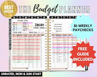 Biweekly Budget Planner Book Bill Tracker Debt Snowball Financial Planner Paycheck Budget Remarkable 2 Planner Bill Calendar Budget Stickers