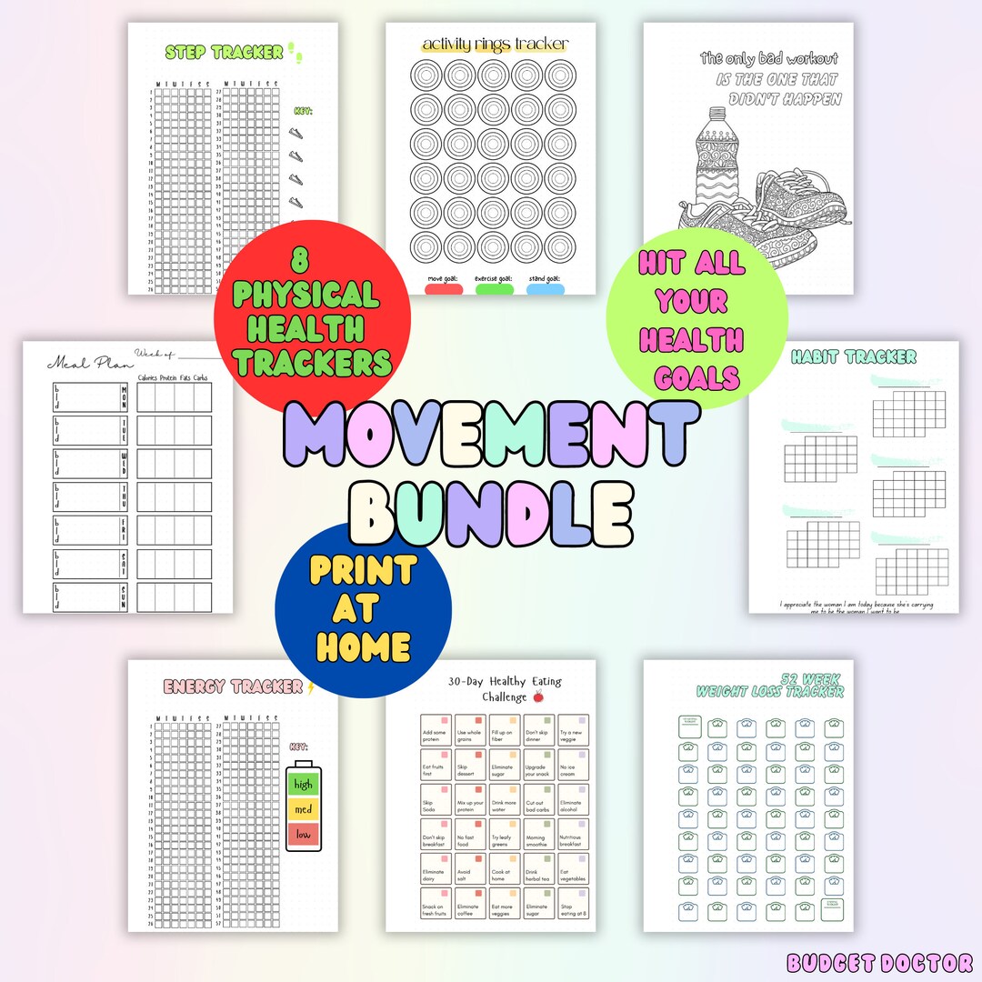 Yearly Trackers Bundle - PRINTABLE A5 Journal Pages - Value Pack - Etsy