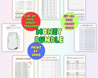 2026 A5 Budget Printable, Saving Money tracker bundle, Saving Funds, A5 Sized Mini Saving Challenge Trackers Set