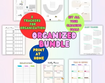 Monthly Organization Trackers Bundle - PRINTABLE A5 Journal Pages - Value Pack