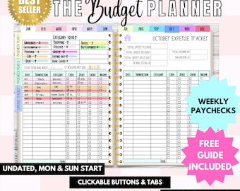 NEW Weekly Budget Planner Digital budget spreadsheet budget binder budget tracker monthly budget planner book budget planner printable